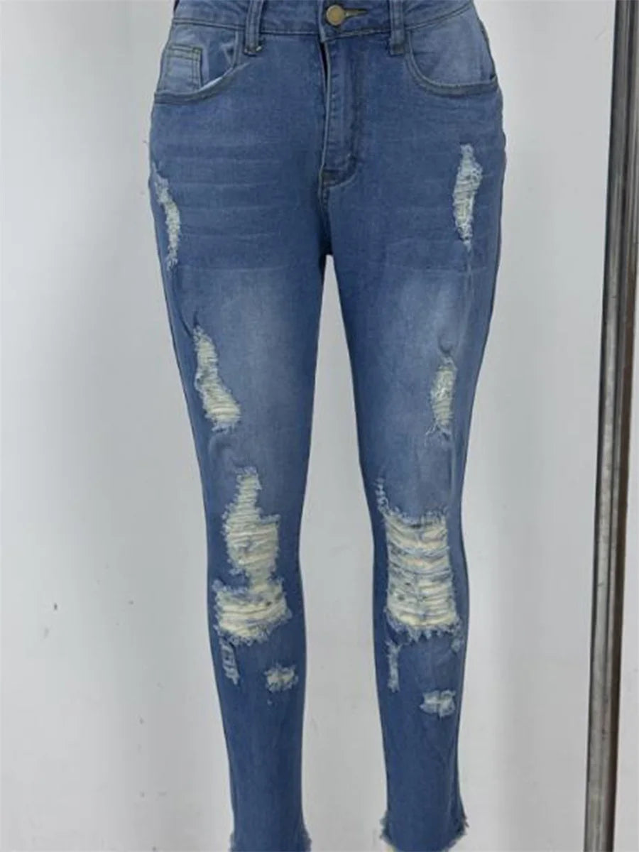 Ladies High Waist Skinny Jeans