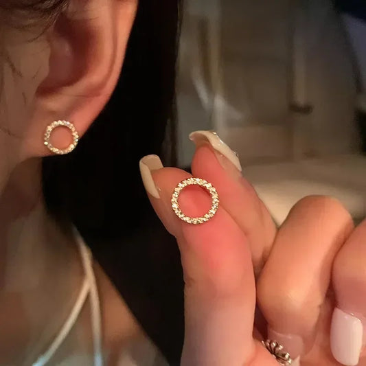 Small Circle Stud Earrings