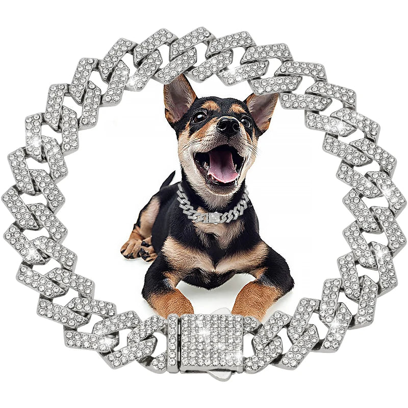 Dog  Diamond Cuban Collar