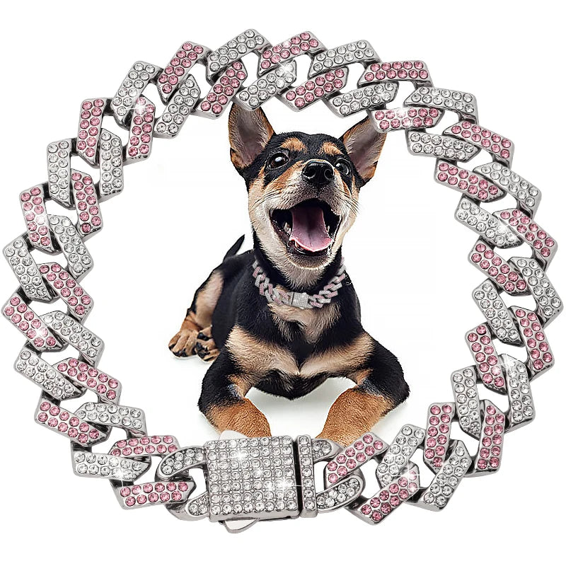 Dog  Diamond Cuban Collar
