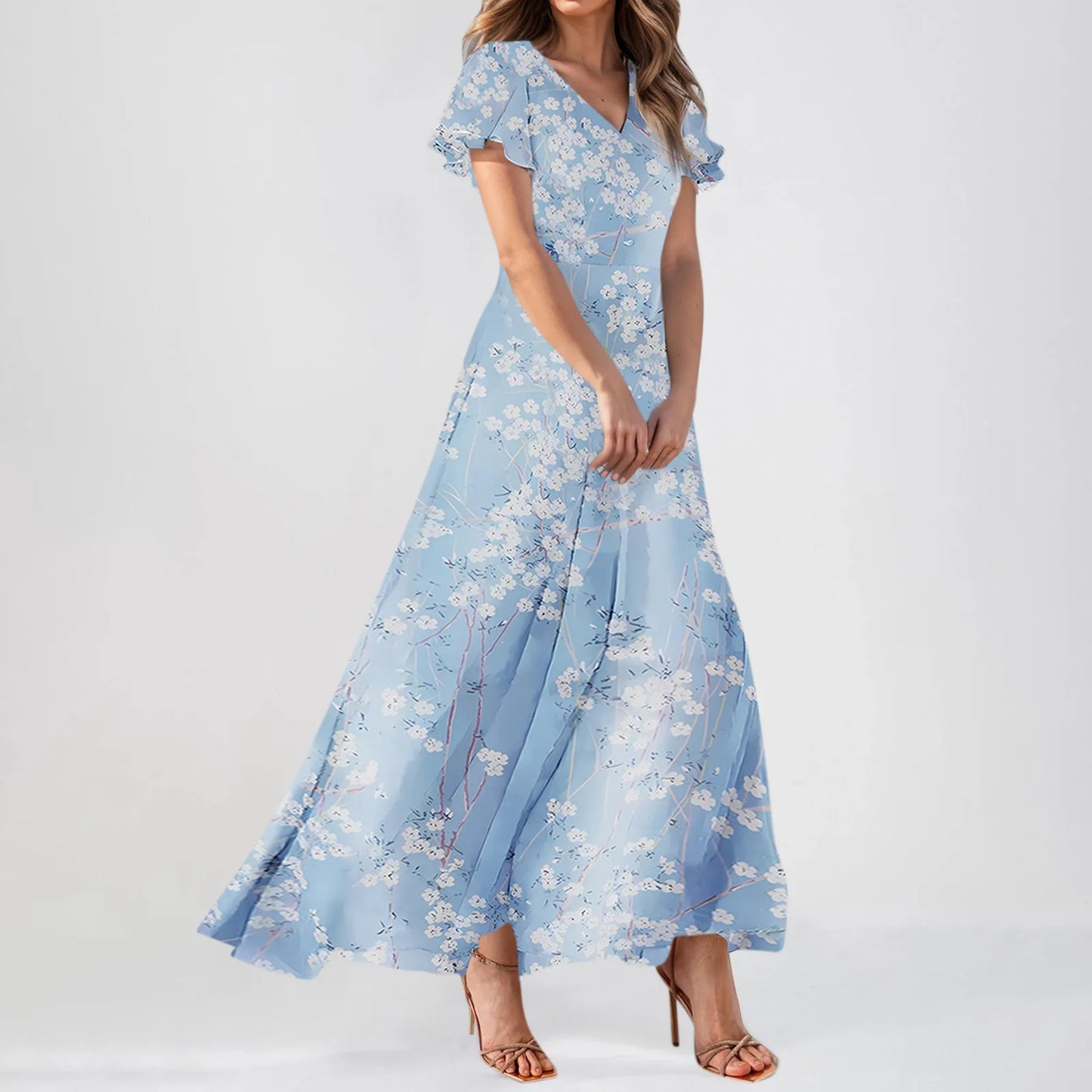 Casual Short Sleeve Maxi Dresses