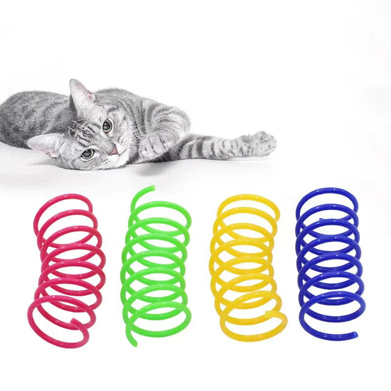 Cat  plastic spring  toy