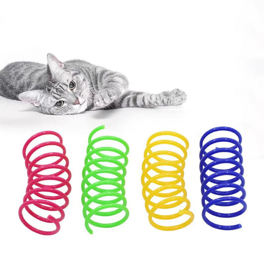 Cat  plastic spring  toy