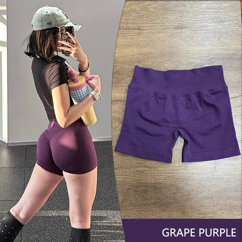 Seamless  Ribbed Yoga Shorts