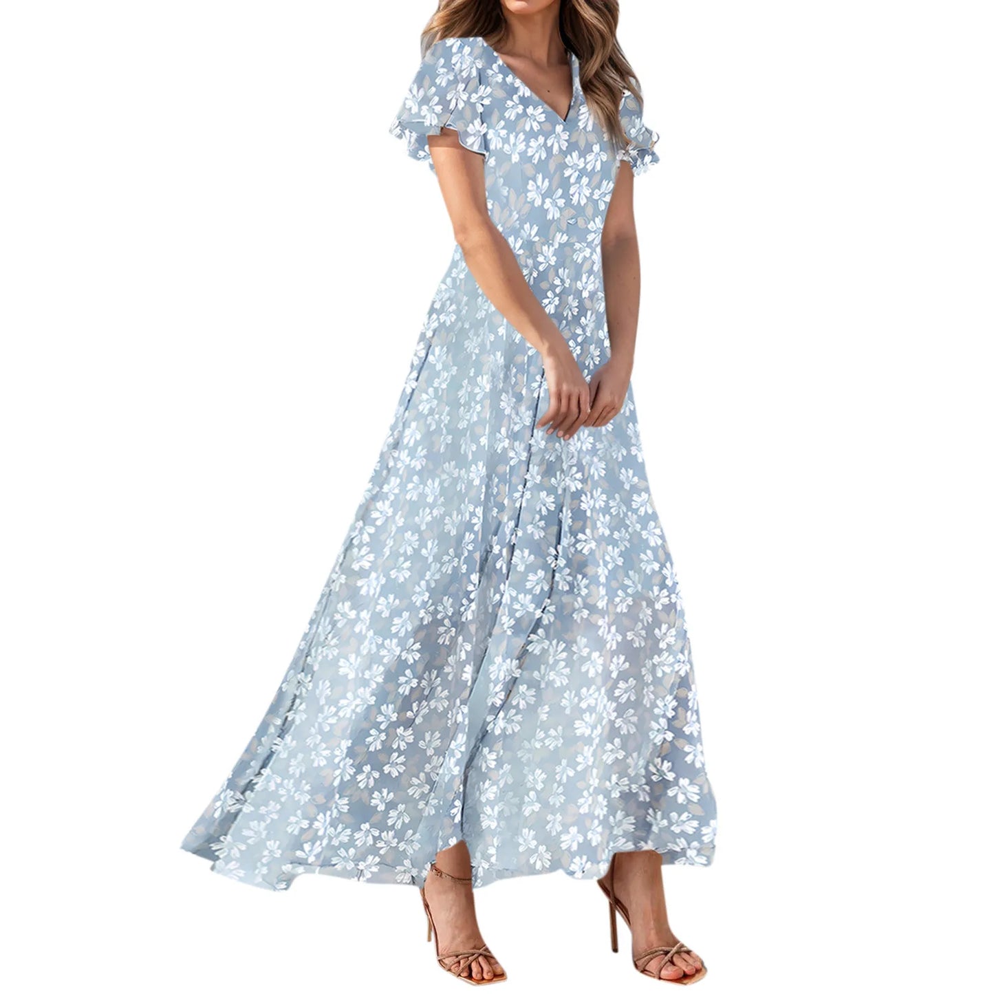 Casual Short Sleeve Maxi Dresses