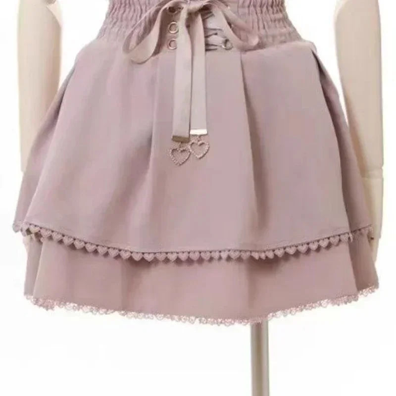 High Wais Sweet Lace  Skirt