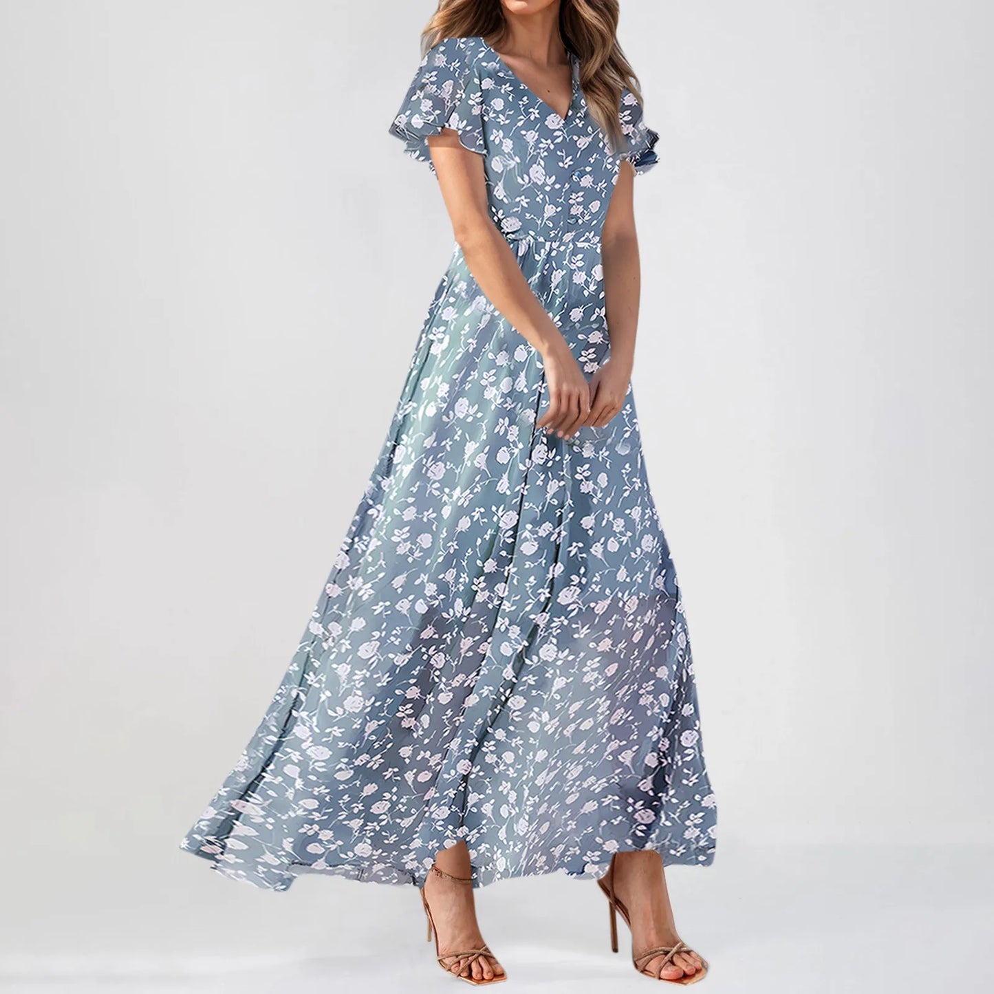 Casual Short Sleeve Maxi Dresses