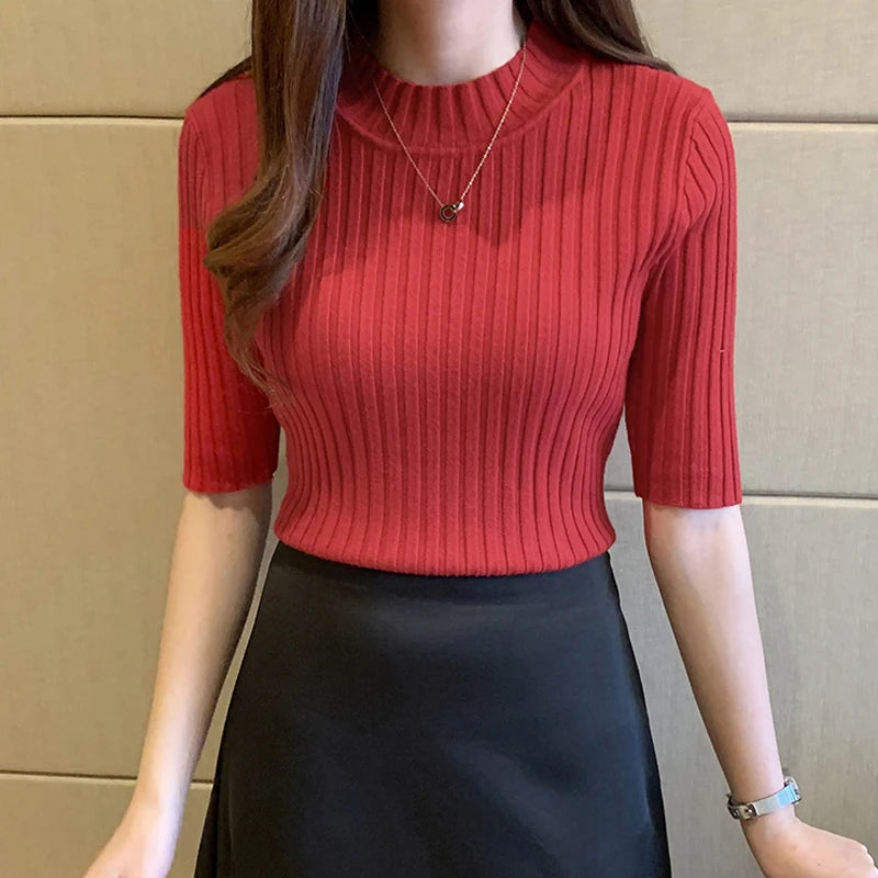 Short Sleeve Knit Blouse