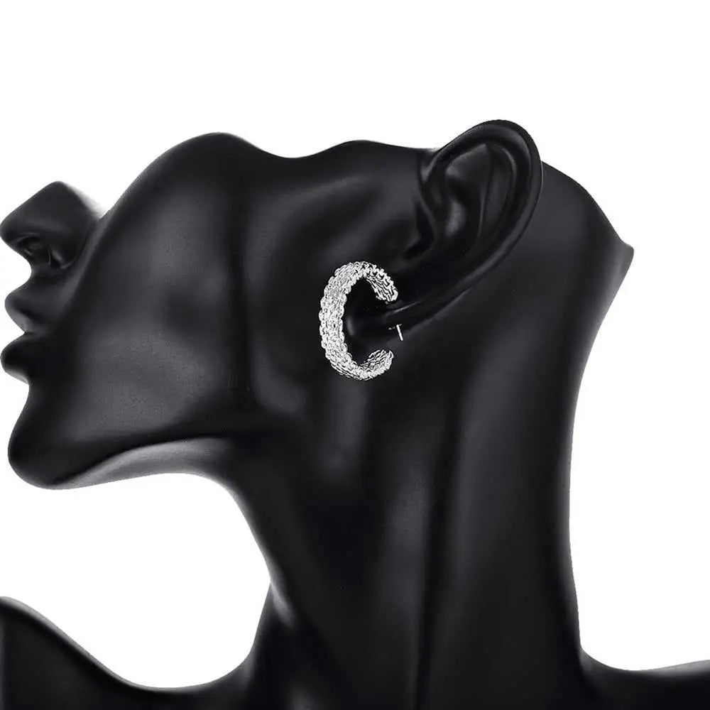 Sterling Silver Charms Stud Earrings