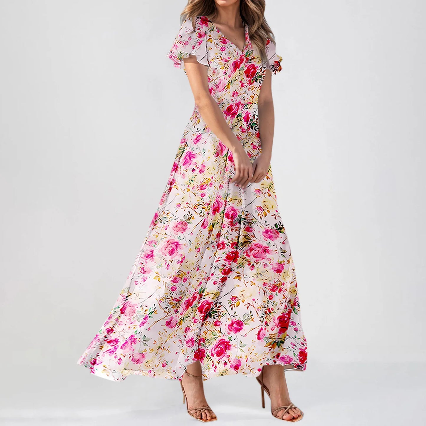 Casual Short Sleeve Maxi Dresses