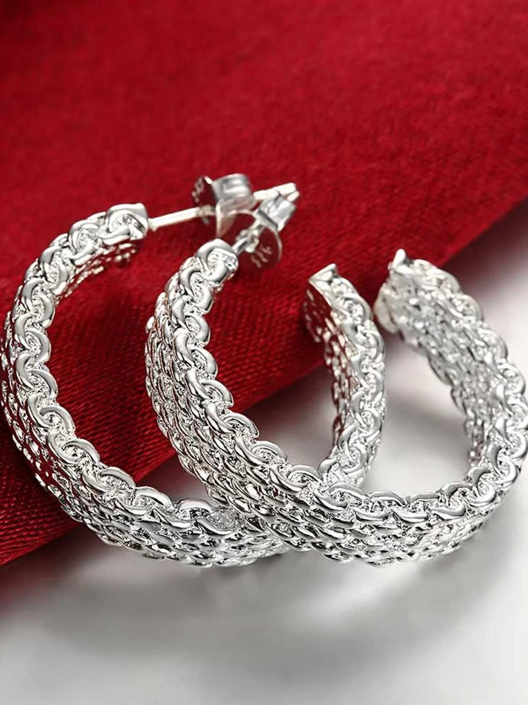 Sterling Silver Charms Stud Earrings