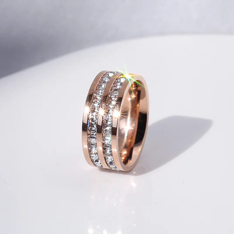 White Stones Wedding  Ring