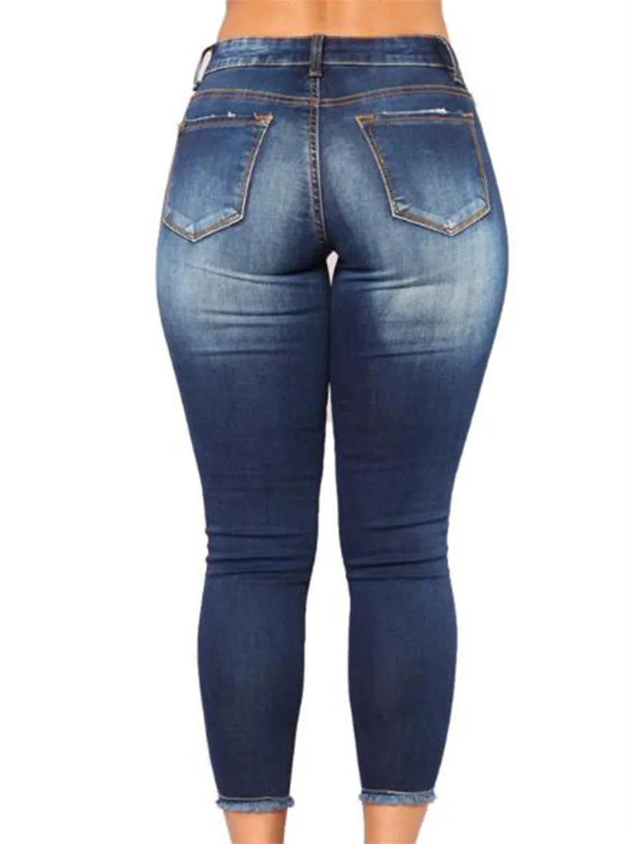 Ladies High Waist Skinny Jeans