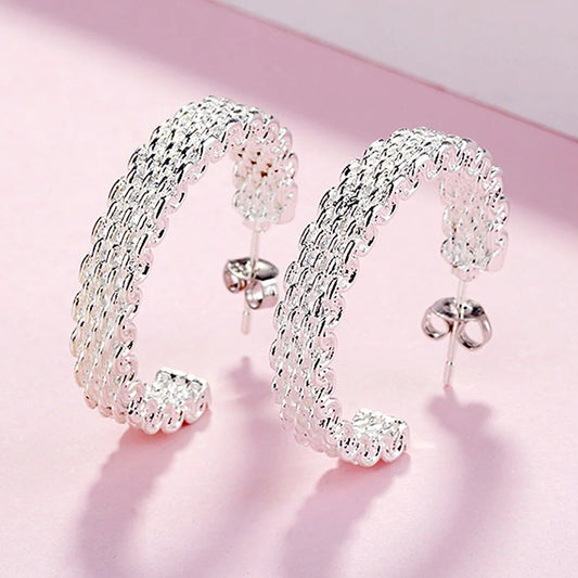 Sterling Silver Charms Stud Earrings