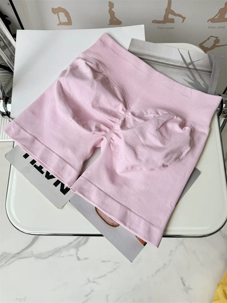 Seamless  Ribbed Yoga Shorts