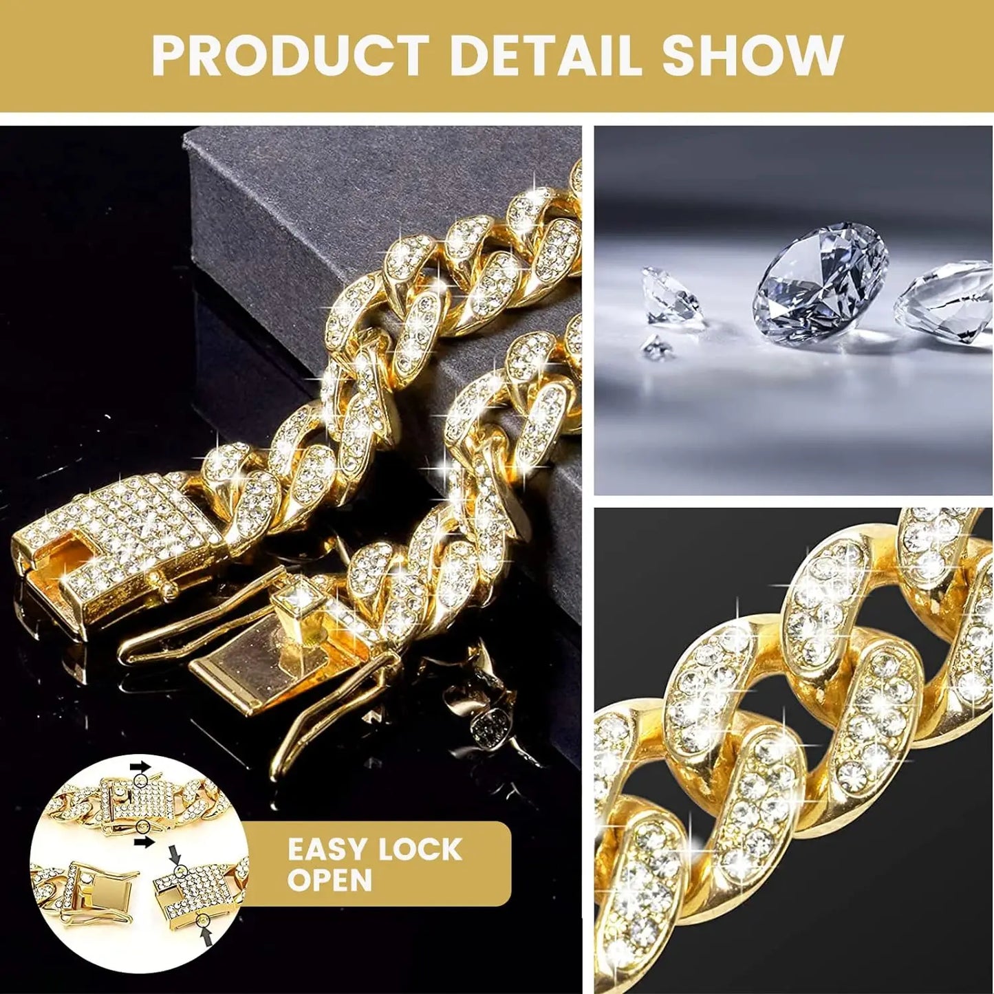 Dog  Diamond Cuban Collar