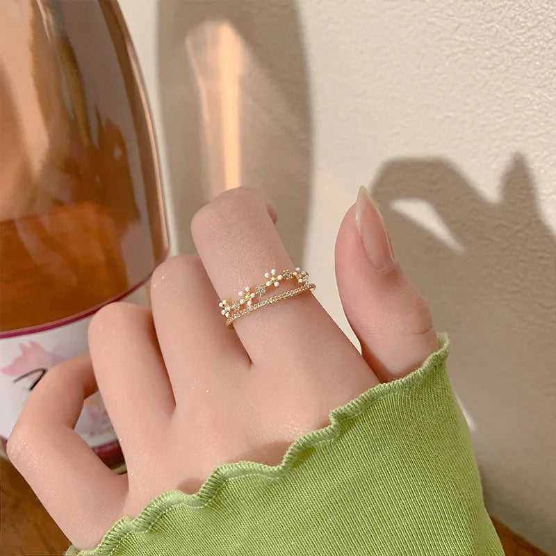 Luxury Zircon Flower   Rings