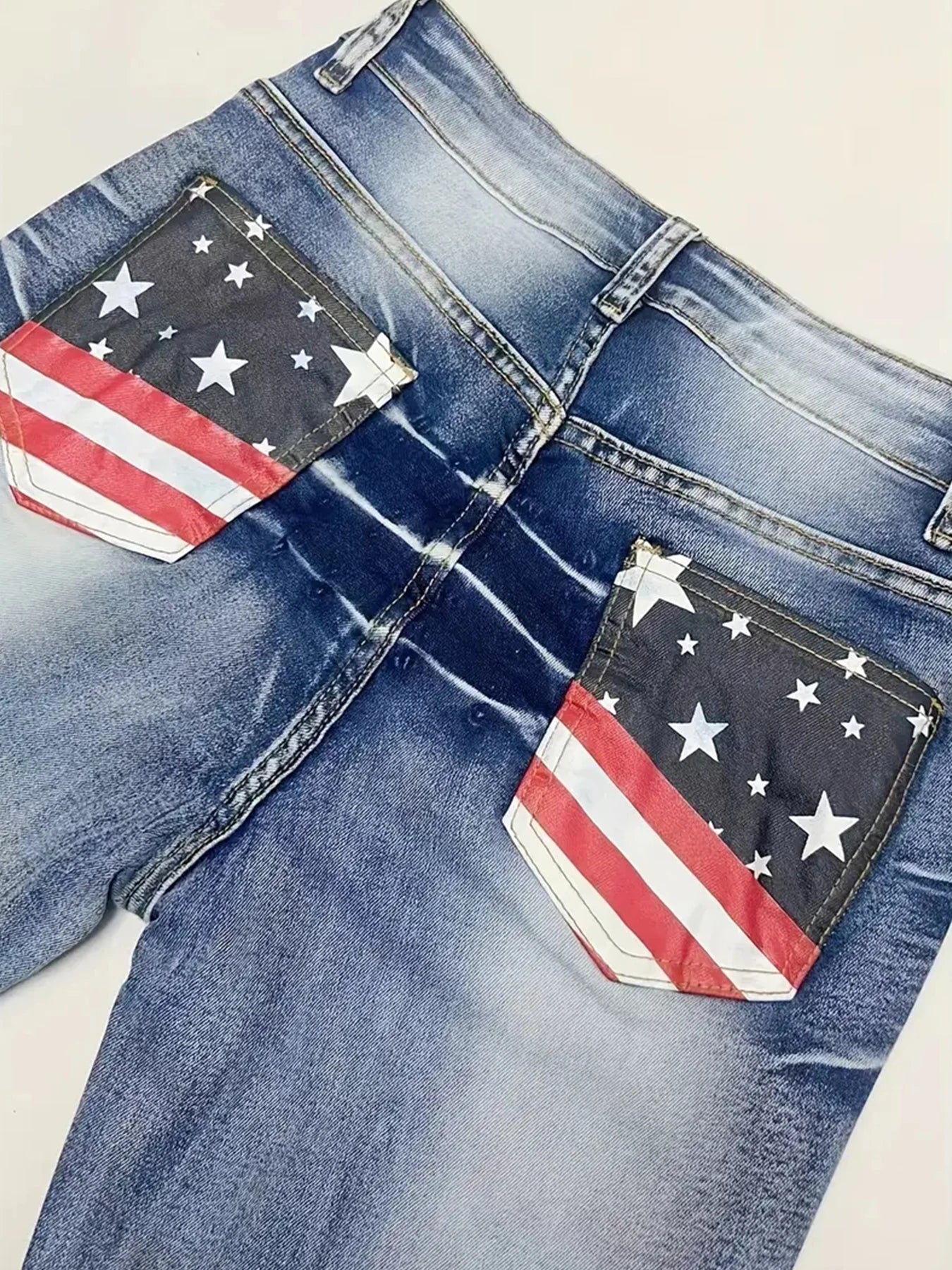 Elastic American Flag   Jeans
