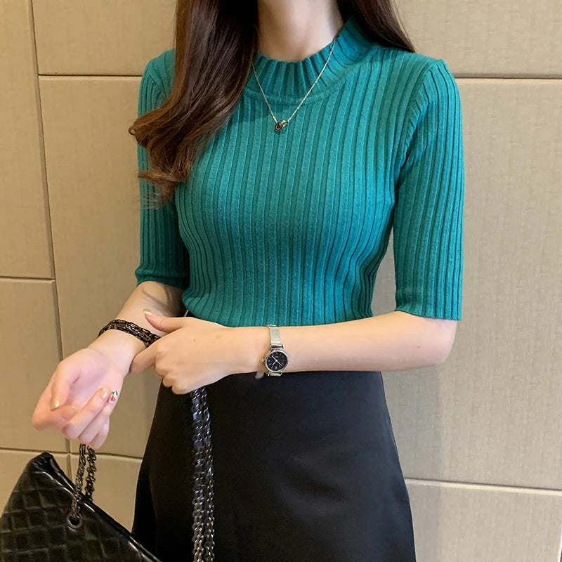 Short Sleeve Knit Blouse