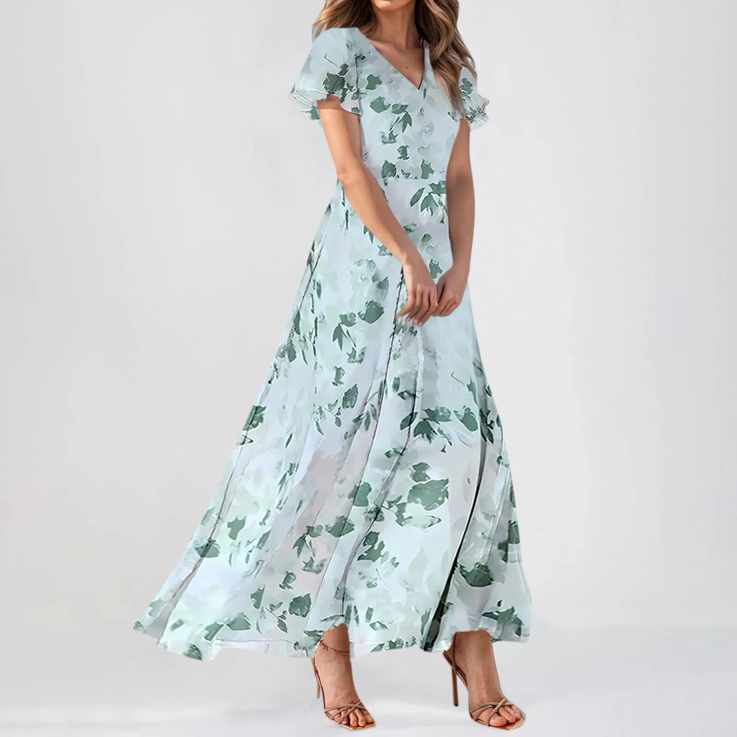 Casual Short Sleeve Maxi Dresses