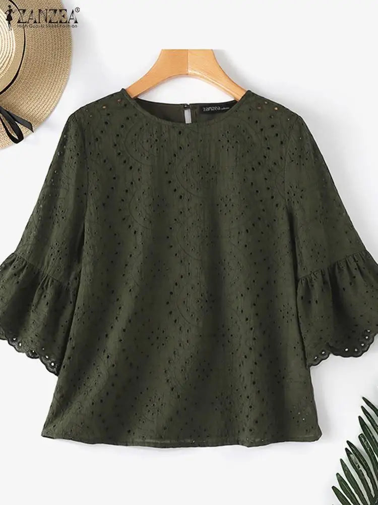 Sleeve Hollow Out Blouse