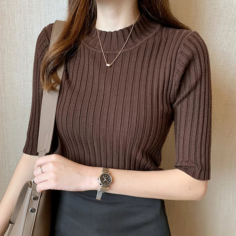 Short Sleeve Knit Blouse
