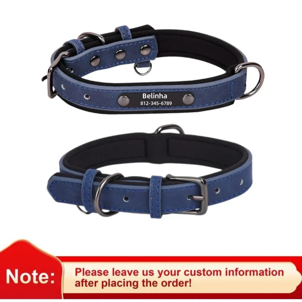 Leather ID  Dog Collar