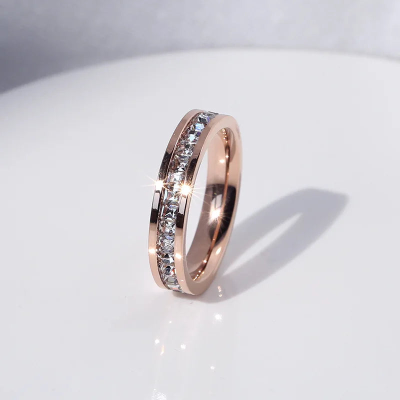 White Stones Wedding  Ring
