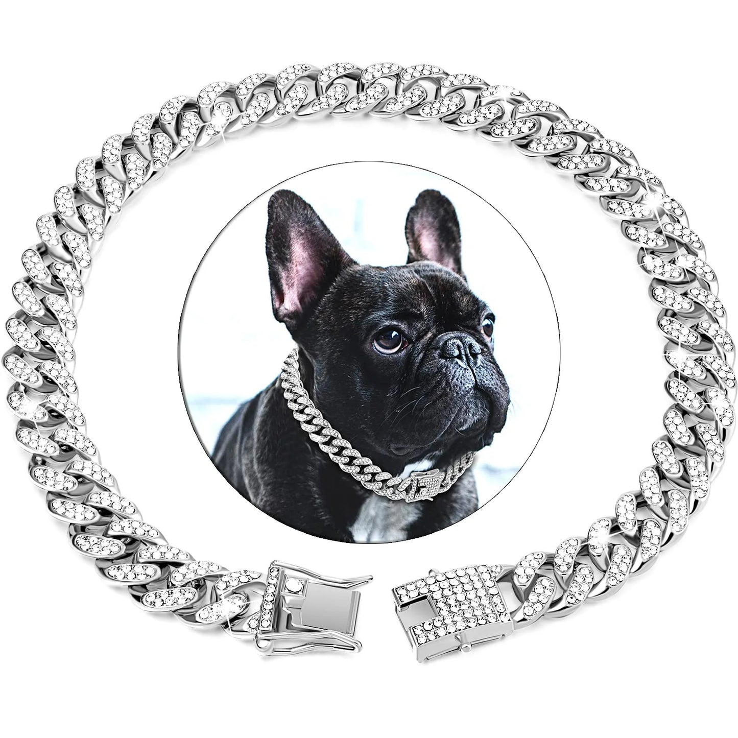 Dog  Diamond Cuban Collar