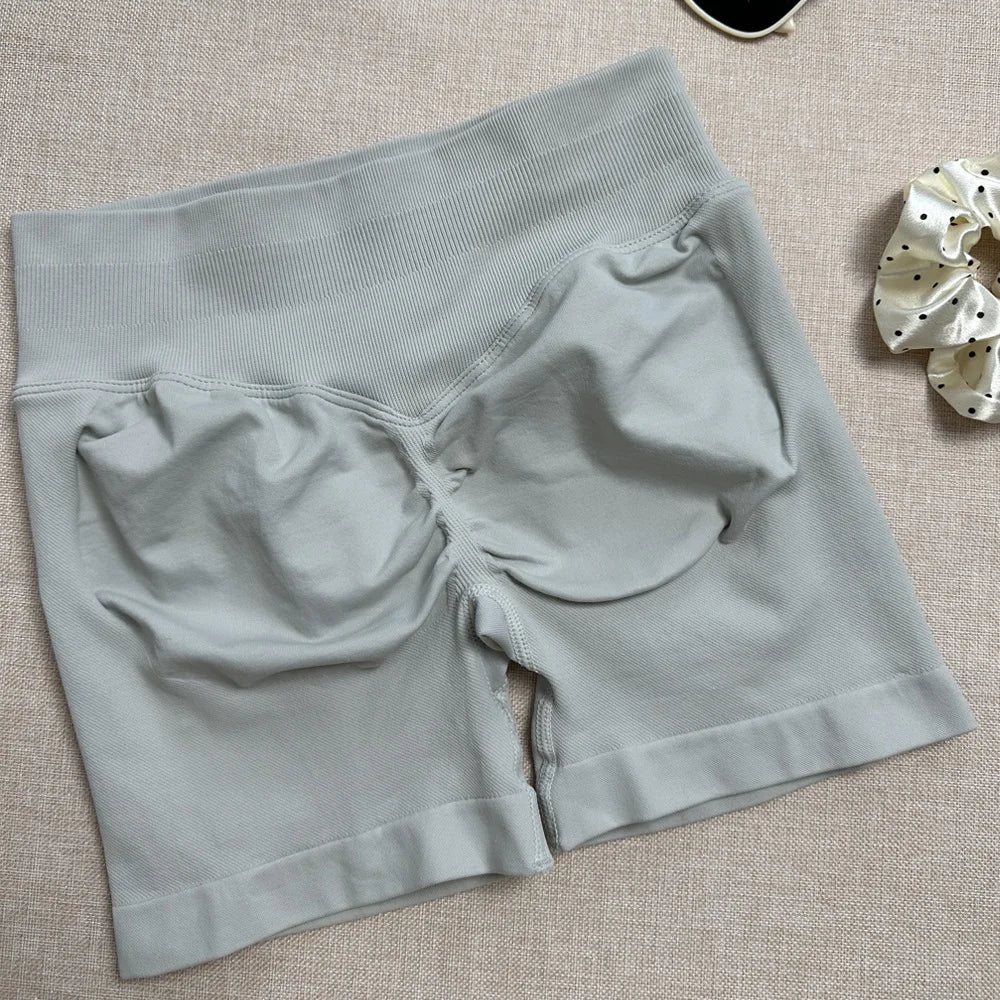 Seamless  Ribbed Yoga Shorts
