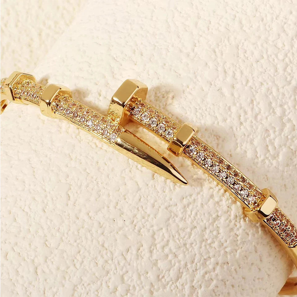 Nail Shaped Open Bracelet