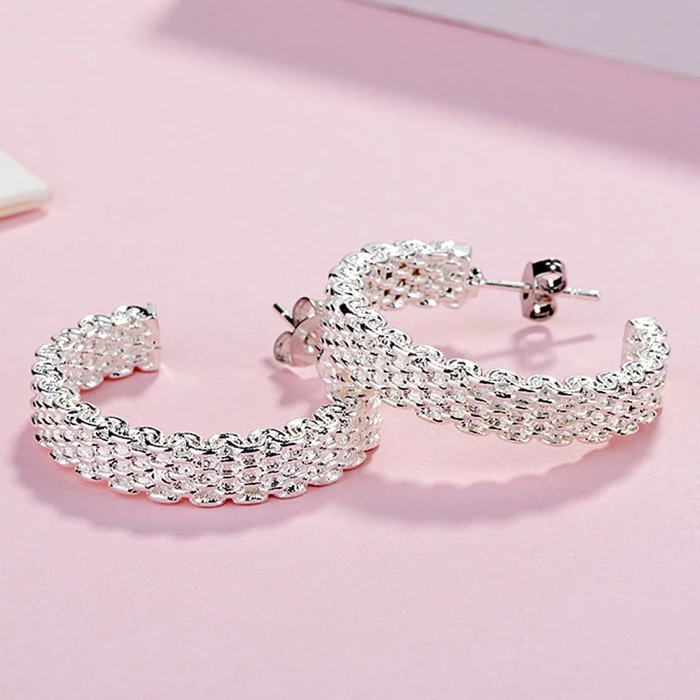 Sterling Silver Charms Stud Earrings
