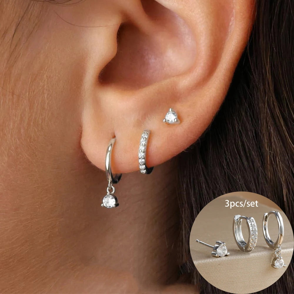 Round Star Drop Earrings