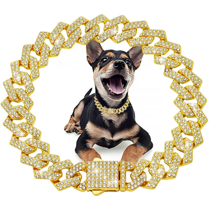 Dog  Diamond Cuban Collar