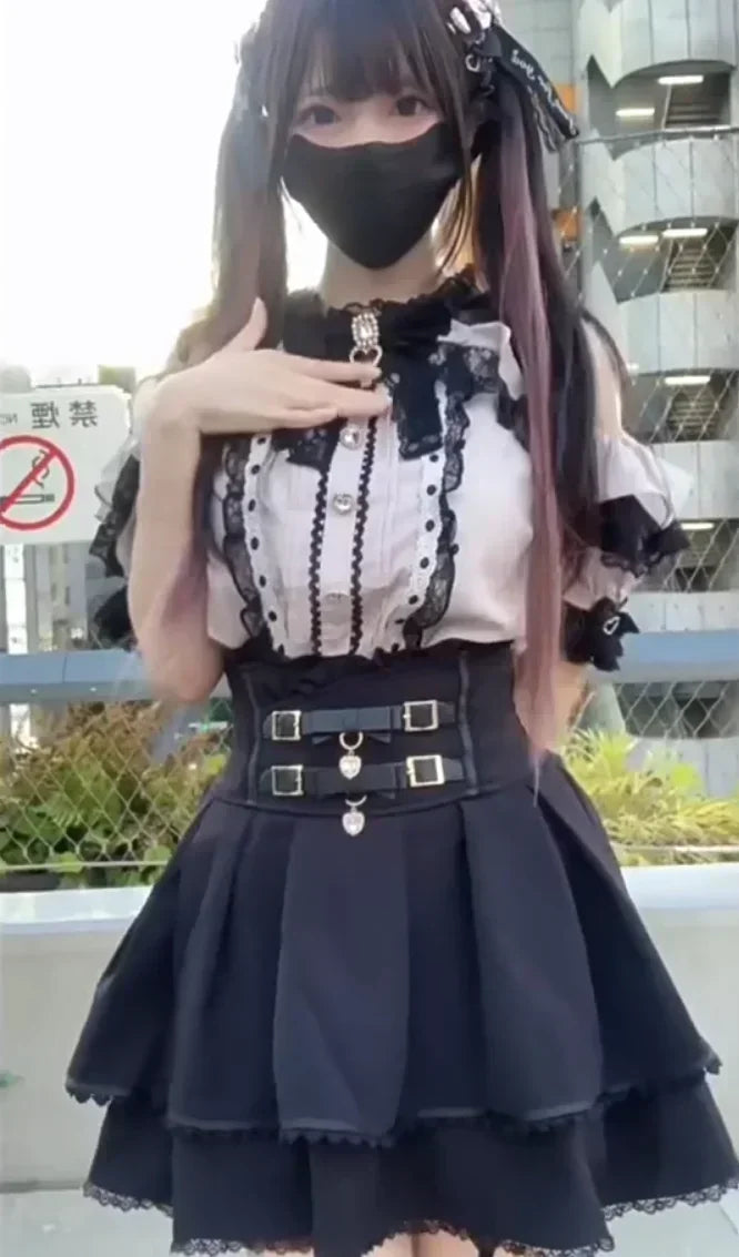 High Wais Sweet Lace  Skirt