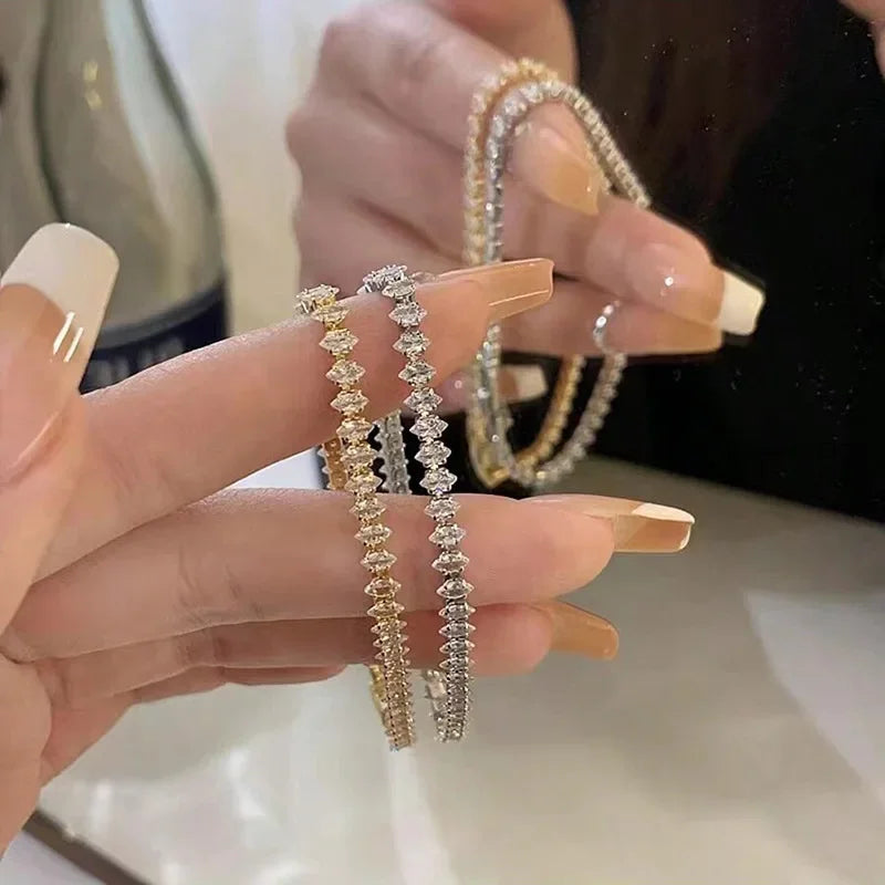 Luxury  Crystal Geometric Chain Bracelets