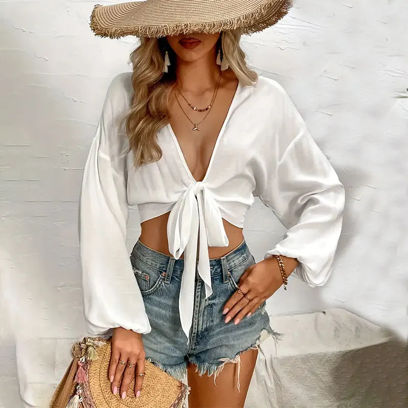 Sexy V-neck Swim Cover Up