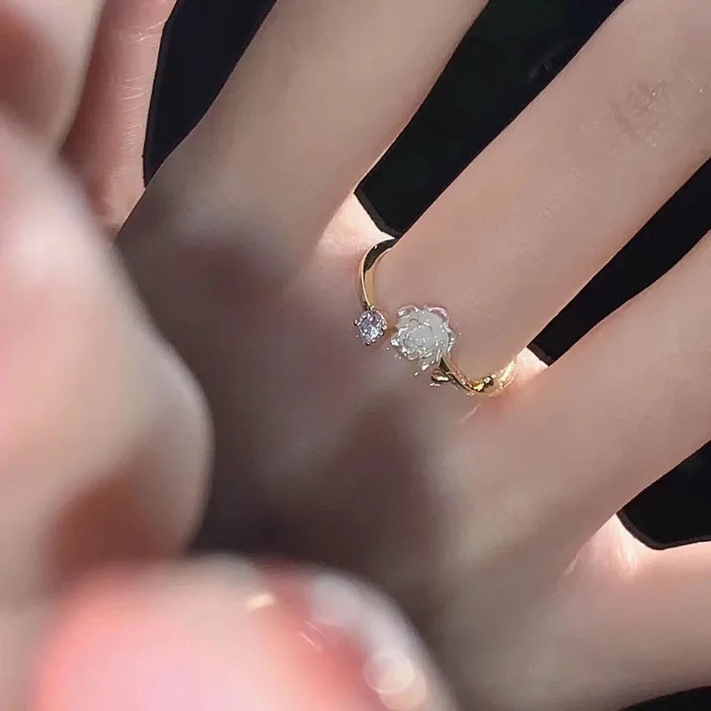 Luxury Zircon Flower   Rings