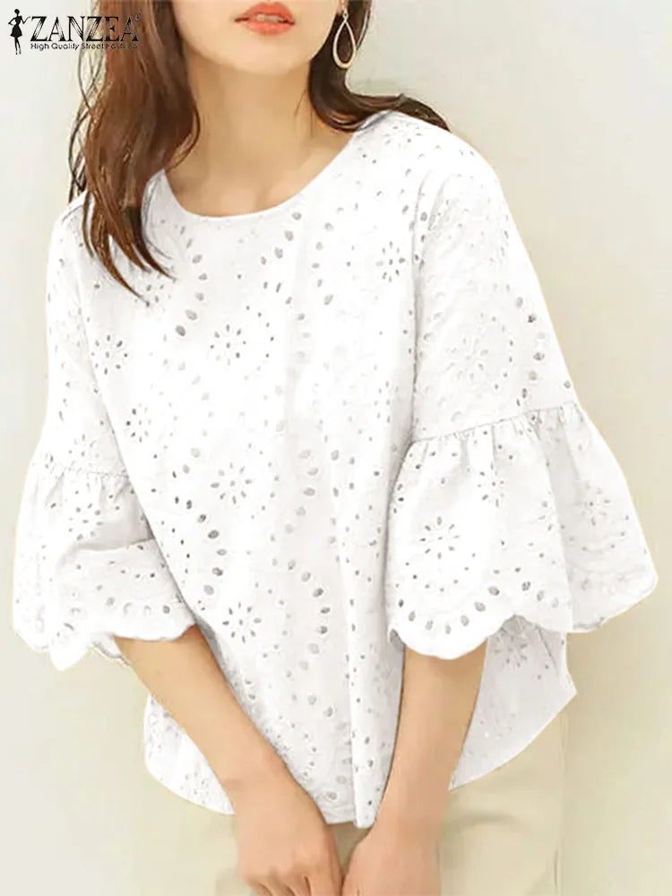 Sleeve Hollow Out Blouse